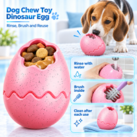 Jouet à mâcher pour chien en TPR écologique en forme d'œuf de dinosaure - Nettoyage des dents, distributeur de nourriture lent avec design remplissable