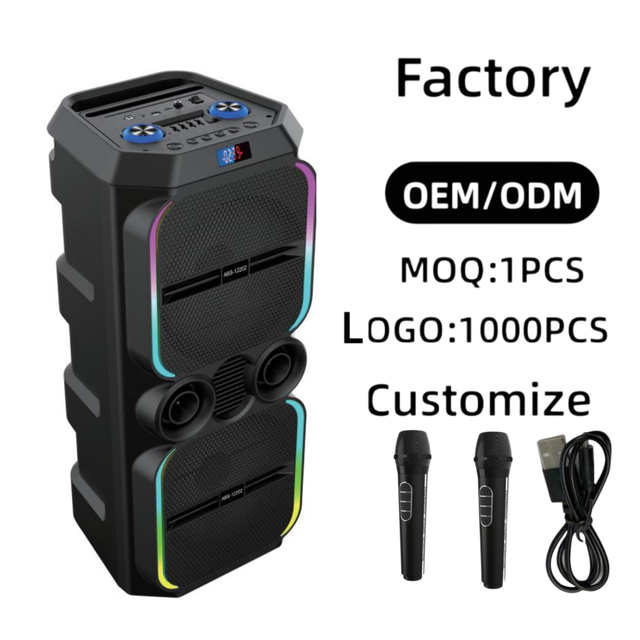 ABS-12202 New Arrival Factory Direct Custom Logo Dual Speaker Wireless for 5.0 PA System RGB Edge Light Outdoor Stage