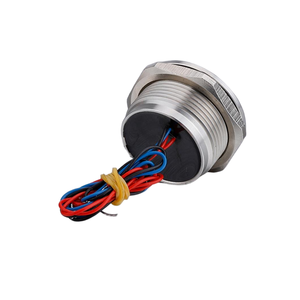 Interrupteur piézoélectrique à haute charge, étanche IP68, tête plate, filaire, couleur rouge et noir, momentané, 30 mm - Product Image 4