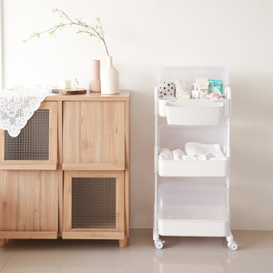 New Cocomaam 3-Tier Covered <b>Storage</b> <b>Trolley</b> Dustproof Plastic Hand Cart Home <b>Kitchen</b> Nursery Mobile Organizer - Product Image 4