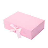 Nouvelle boîte cadeau pliable élégante en carton personnalisé, emballage plat, boîte pliable en papier magnétique, boîtes pliables avec fermeture à ruban