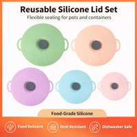 Ensemble de couvercles de casserole en silicone de qualité alimentaire, résistants à la chaleur, flexibles, ajustement universel, plusieurs tailles pour soupes et ragoûts
