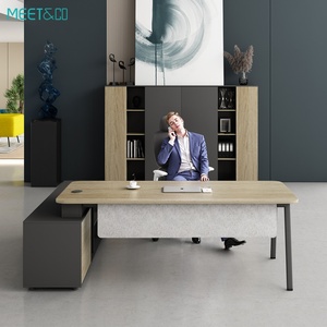 Modern Luxury CE Certified Executive Workstation High-Tech High-Durable Office <b>Desk</b> with Activity <b>Cabinet</b> for Bosses - Product Image 2