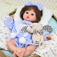 Poupée Bébé Reborn Réaliste 45 cm (18 po) Faite à la Main, Lavable, Douce, 100% Silicone Platine, Corps Entier, Jouet Éducatif DIY pour Filles