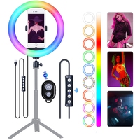 FOSOTO-anneau lumineux LED FT-26 3200-5600K, 8/10/13/14/18 pouces, éclairage annulaire pour Selfie/autoportrait, avec trépied et support