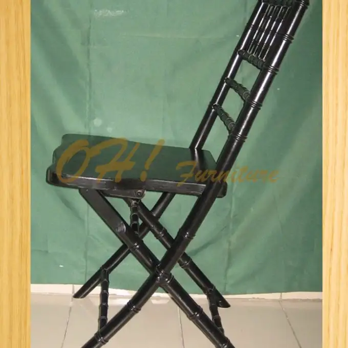 Jingcheng — chaise pliante en bois blanc, chaise de salle de bal en mousseline de soie pour mariage, vente en gros