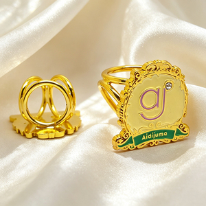 High Quality Luxury Scarf <b>Ring</b> Hollow Flower Design Gold Tone Metal Shawl <b>Ring</b> for Daily Wear and Party Occasions - Product Image 1
