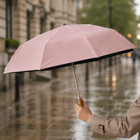 Parapluie pliant pour femmes, anti-UV, revêtement noir, ouverture et fermeture automatiques, trois plis, léger, logo personnalisé