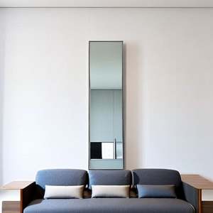 Miroir de sol de luxe en gros, miroir de chambre à coucher encadrée de métal noir, design contemporain pour toutes les occasions - Product Image 3