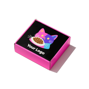 Caja vacía de embalaje de pienso para mascotas corrugado personalizado Impresión de logotipo de doble cara individual Tipo de carpeta de avión Caja personalizada colorida - Product Image 1