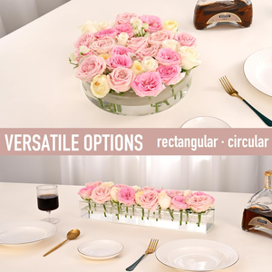 Rõ ràng Acrylic Lọ hoa xi lanh hình hộp fillable Bình nước thiết kế trang trí vòng tròn cho Valentine của ngày Quà Tặng Kệ trưng bày - Product Image 4