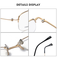 Gafas de Titanio 80921, Monturas Ópticas de Titanio con Memoria, para Uso Diario, para Hombre y Mujer