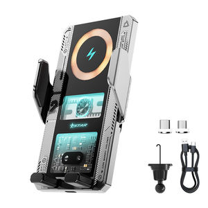 Nuevo Soporte para Teléfono y <span class=keywords><strong>Cargador</strong></span> Inalámbrico para Auto T8, Estilo Mecha, con Sensor Automático, Aleación, Rotación de 360 Grados - Product Image 1