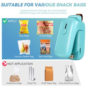 Scelleuse portable 2-en-1 mini pour sacs plastiques, thermique et sous vide, pour contenants alimentaires, avec coupe-sac intégré, facile à utiliser - Product Image 3