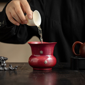 Jianshui <b>Tea</b> Washer Red Copper Water Bowl Cup Washer <b>Tea</b> Dregs Container Household Ornament Pen Washer <b>Tea</b> <b>Set</b> Accessory - Product Image 3