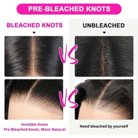 Perruque en cheveux naturels prête à porter, frontale en dentelle HD 13x6, cheveux vietnamiens alignés sur les cuticules, sans colle, pour femmes noires