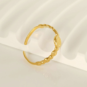 European Style Gold Tone <b>Adjustable</b> <b>Ring</b> For Women Geometric Design Plain Band Gift Jewelry - Product Image 3