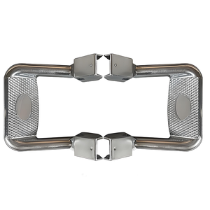 JOESHIER Accessoires de voiture 4x4, marchepieds latéraux universels, revêtement en poudre, aluminium moulé, antidérapant, barre latérale pour pick-up, pédales argentées - Product Image 4