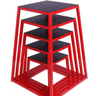 Boîte de saut pliométrique en fonte de qualité supérieure pour fitness, niveau 4, ensembles d'entraînement progressifs rouge/noir pour le renforcement musculaire