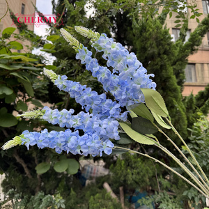 DC245 Vente en gros de branches de <span class=keywords><strong>delphinium</strong></span> en soie de couleurs mélangées, grandes fleurs artificielles pour centre de table et décoration d'arche - Product Image 4