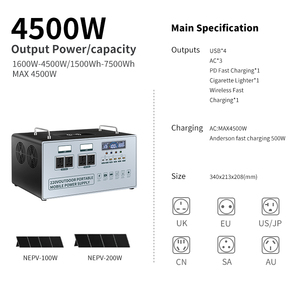 Generadores de Energía Solar Portátiles de Última Generación 2025, Estación de Energía Portátil para Exteriores de 2419WH, 1600W, 2000W, 3000W - Product Image 3