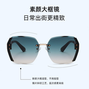 Wanda Women's Sunglasses TB3103 UV400 PC Lens Black Frame Fashion Outdoor Driving Sun Protection - Product Image 2