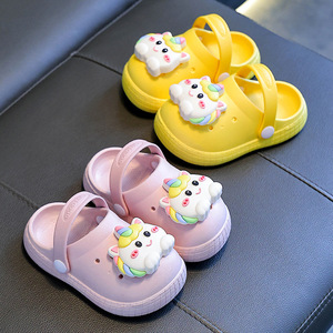 Chaussures <span class=keywords><strong>Crocs</strong></span> Licorne Mignonnes pour Enfants R-08 Printemps Garçons Filles Extérieur Antidérapantes Bébé Nourrisson Semelle Épaisse à Boucle - Product Image 3