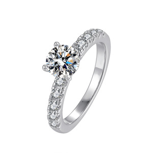 Fede nuziale di fidanzamento eternità Moissanite chirurgica <span class=keywords><strong>in</strong></span> <span class=keywords><strong>acciaio</strong></span> inossidabile 316L solido personalizzato all'ingrosso - Product Image 1