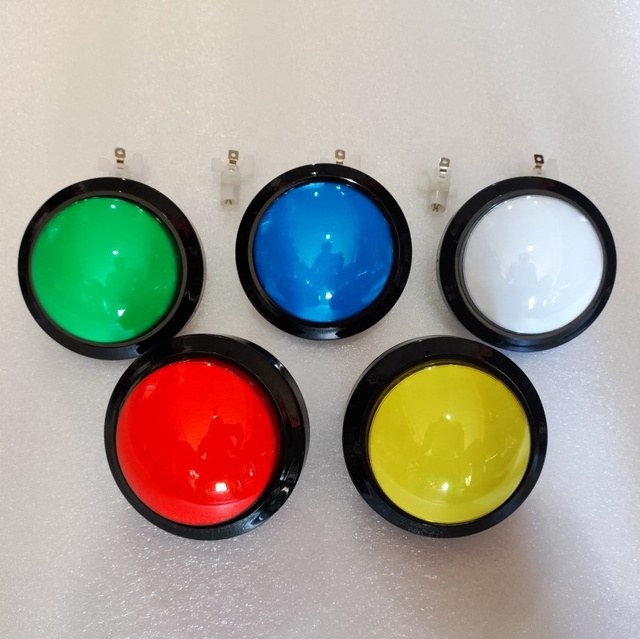 High Quality 100mm Plastic Illuminated Arcade Push Button Convex Round Design With Light Function for Game Accessories
