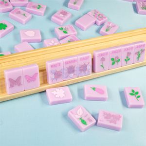 Jeu de Mahjong Américain Personnalisé FuPai 164 Tuiles Couleur Personnalisée Lilas <span class=keywords><strong>Domino</strong></span> Chino Gravure Acrylique Anti-décoloration - Product Image 1