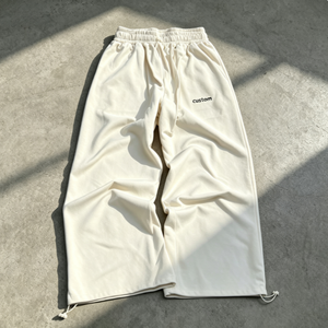 Pantalon de survêtement ample décontracté pour homme en coton blanc, taille élastique avec cordon de serrage, imprimé lettres, collection automne - Product Image 2