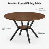 Base de table en fer WEKIS, cadre en anneau noir type « pattes d'araignée » avec plaques de fixation et support d'étagère pour projets de restauration