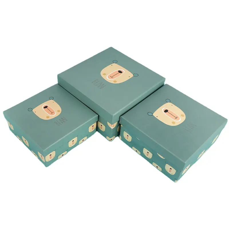 Little gift-3 juegos de tapa de caja de papel de cartón y caja base con 4 colores disponibles