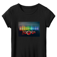 Fabrika doğrudan satış ses aktif T Shirt Led ışık yukarı ve aşağı yanıp sönen ekolayzır EL paneli ile kablosuz sensör