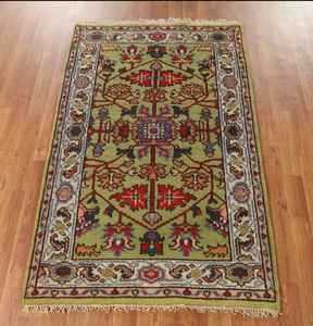 Tapis indien Oushak noué à la main de 3x5 pieds, conception abstraite moderne en coton pour la personnalisation de la prière à la maison disponible - Product Image 6