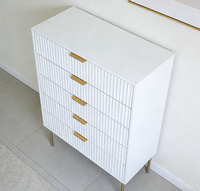 Armoire moderne en MDF à motif ondulé avec 5 tiroirs pour chambre à coucher, salon, hôtel, armoire pour salons