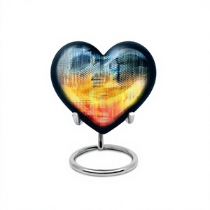 Best Sale <b>Top</b> High Quality Glory Pattern <b>Heart</b> Cremation Adult Urn for Human Ashes With Stand & Free Velvet Bag - Product Image 1