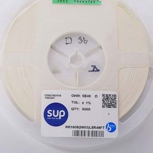 Factory Direct RR1608 0603L5R49FT 0603 1608 Resistors Chip Resistors SMD Resistors 5.49ohm 1% 1/10W Thick Film Resistor - Product Image 1