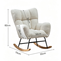 Fauteuil à bascule en velours Tenghang, fauteuil de salon à dossier haut, canapé simple en peluche douce pour salon, chambre, balcon, fauteuil inclinable relaxant