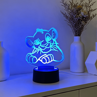 Lampe 3D en acrylique lumineuse, base ABS changeante de couleur, lampe d'anime, base LED, cadeau pour enfants, dessin animé