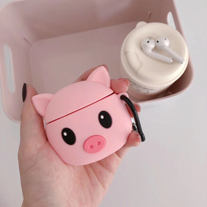 3D Dễ Thương Động Vật Heo Màu Hồng Không Dây Trường Hợp Tai Nghe Cho Airpods 1/2/Pro - Product Image 2