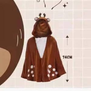 MS Christmas <b>Reindeer</b> Hooded Adult Cute Deer Print Cape, Halloween Cosplay Party Costume - Product Image 4
