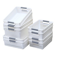 Petit panier de rangement rectangulaire en plastique pour une organisation efficace et une utilisation de l'espace