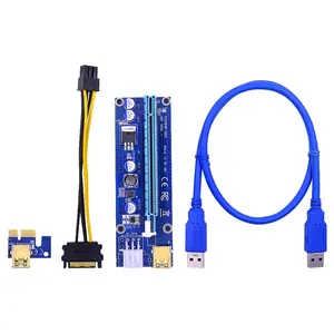 VER009S PCI-E Riser Card 009S Riser PCI Express PCI E 1X to 16X USB 3.0 Cable 6Pin Mol-ex Power Adapter Card