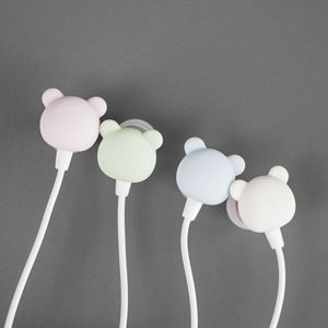 <span class=keywords><strong>Kiki</strong></span> Shoot-Auriculares bonitos de 3,5mm para ordenador portátil Android, tapones para los oídos con forma de oso rizado de dibujos animados - Product Image 4