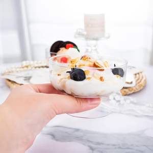 Gobelets en plastique jetables avec couvercles Emballage de tasse à café personnalisée pour thé à bulles Yaourt carré en plastique Pudding Fruit Cums pp - Product Image 2