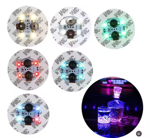 Cheap Flashing Promotional Gifts Wedding Nightclubs Party Light up Stickers Beer Drink Custom Led Coaster