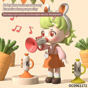 ชุดทรัมเป็ตพลาสติกสีแดงชุดเครื่องดนตรีเป็นมิตรต่อสิ่งแวดล้อมสำหรับของเล่นเด็กวัยหัดเดิน - Product Image 3