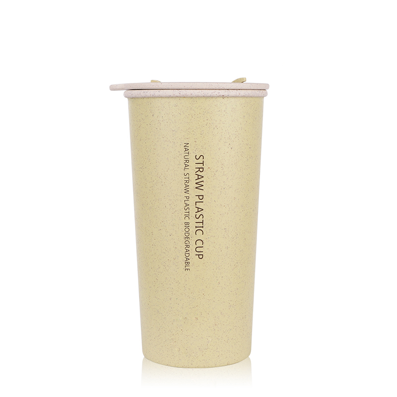 2241J 400 мл индивидуальная цельная биоразлагаемая многоразовая пластиковая чашка для питья с двойными стенками бутылка из пшеничной соломы кружка для кофе
