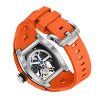 Montre sport orange style RM pour homme, logo personnalisé, squelette, automatique, mécanique, montre-bracelet, montre homme, étanche